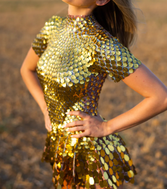 Gold shell dress